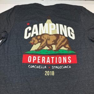 COACHELLA Staff Crew Camping Concert T Shirt Mens L SZA Beyonce Eminem Cardi B